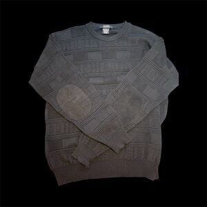 Geogiolini men’s black sweater with Elbow Patches 70% wool made in Italy